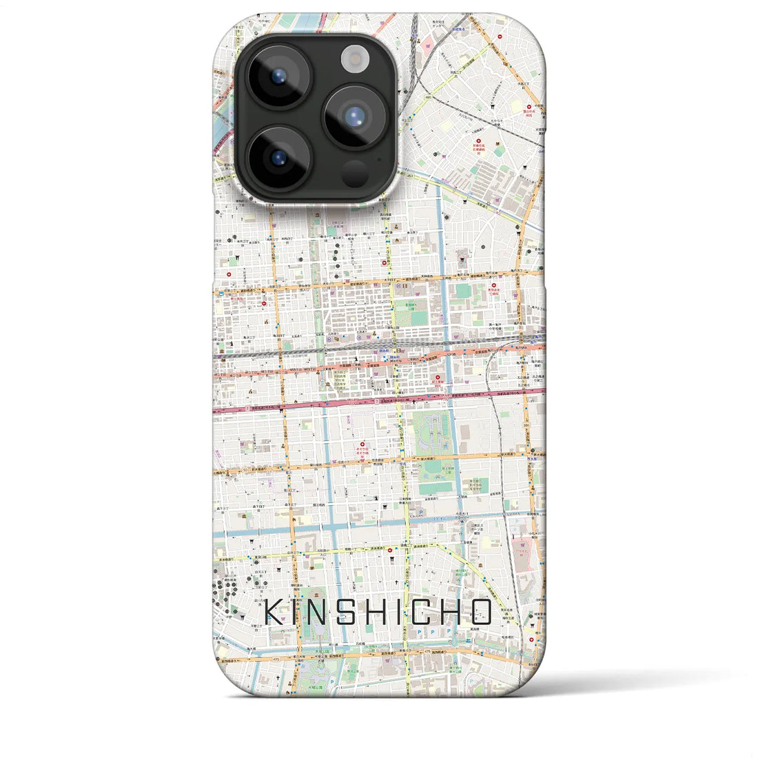 【錦糸町】地図柄iPhoneケース（バックカバータイプ・ナチュラル）iPhone 15 Pro Max 用