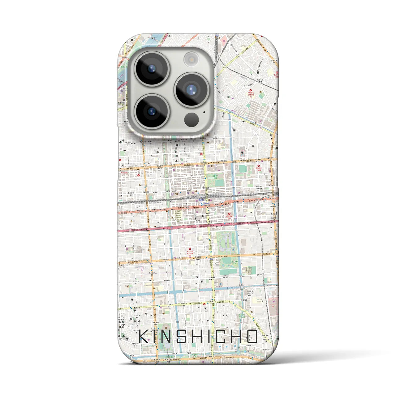 【錦糸町】地図柄iPhoneケース（バックカバータイプ・ナチュラル）iPhone 15 Pro 用