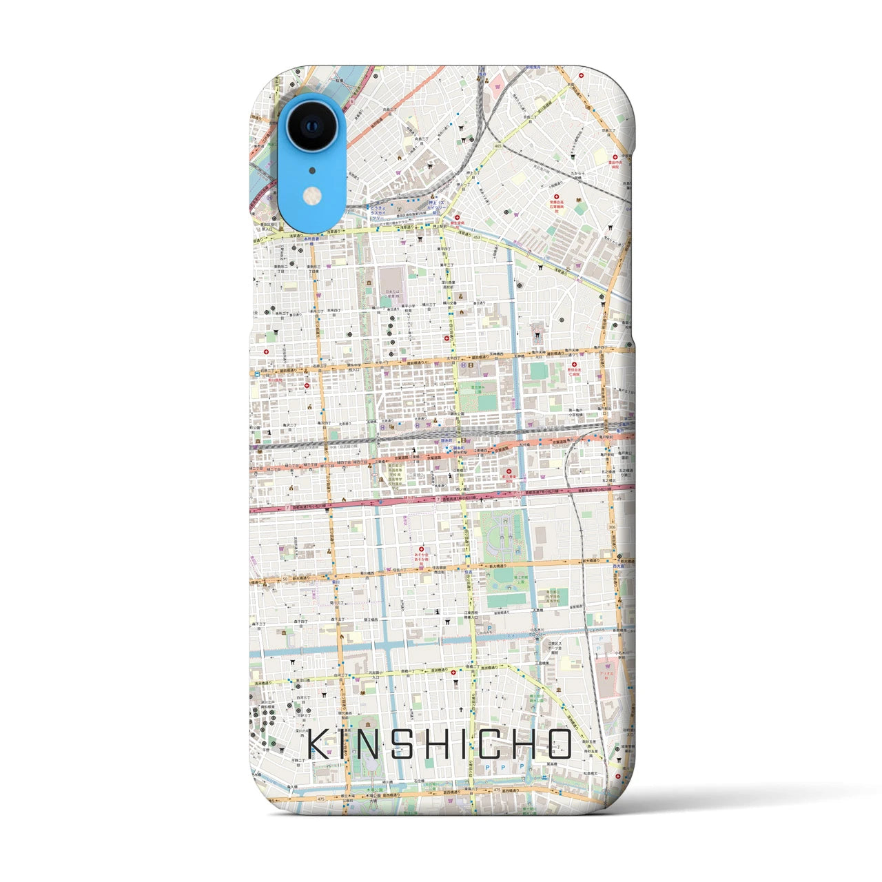 【錦糸町】地図柄iPhoneケース（バックカバータイプ・ナチュラル）iPhone XR 用