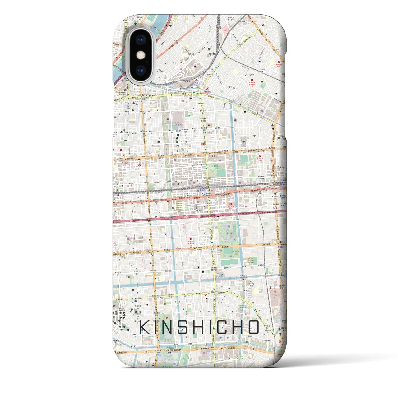 【錦糸町】地図柄iPhoneケース（バックカバータイプ・ナチュラル）iPhone XS Max 用