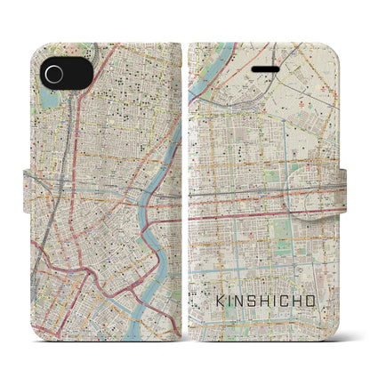 【錦糸町（東京都）】地図柄iPhoneケース（手帳タイプ）ナチュラル・iPhone SE（第3 / 第2世代） / 8 / 7 / 6s / 6 用