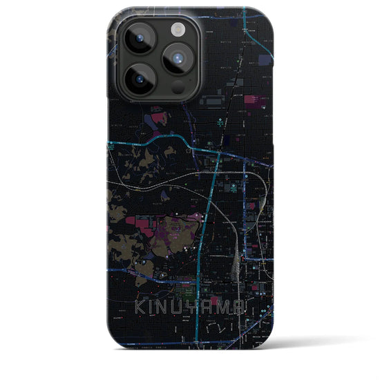 【衣山】地図柄iPhoneケース（バックカバータイプ・ブラック）iPhone 15 Pro Max 用