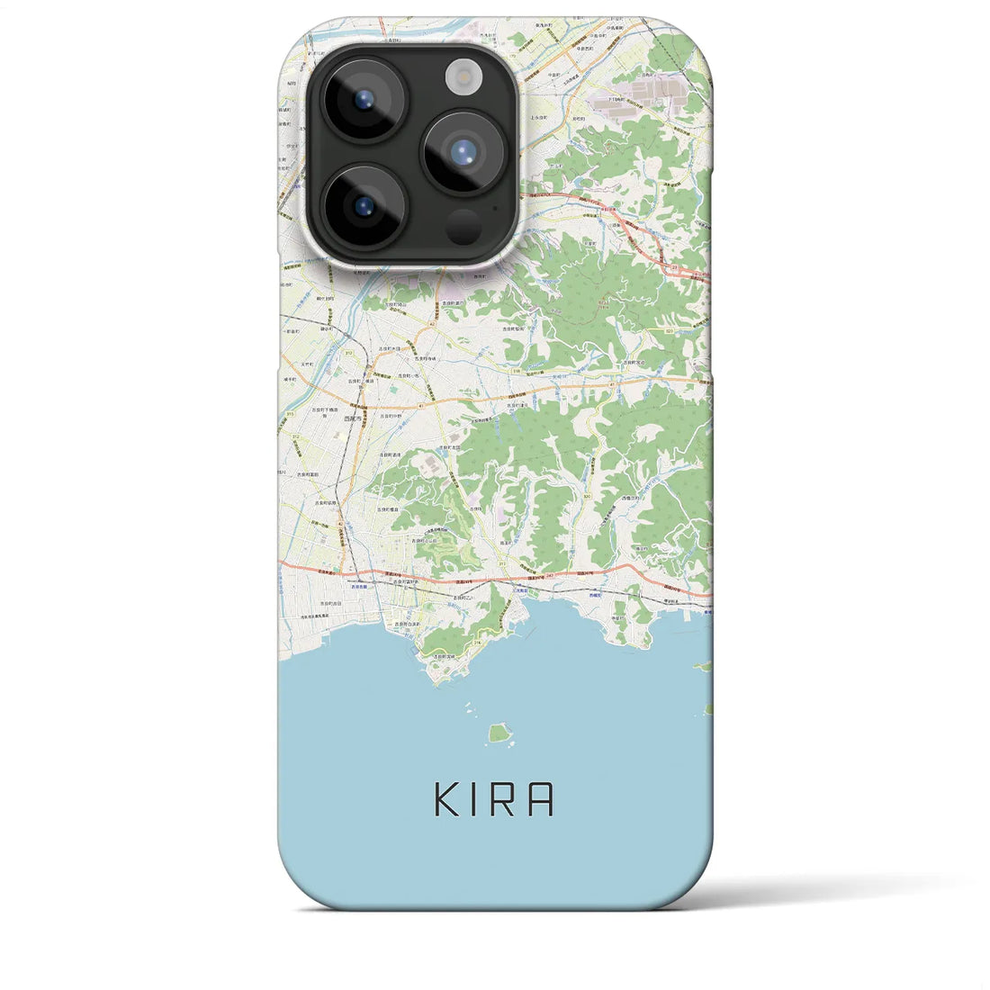 【吉良】地図柄iPhoneケース（バックカバータイプ・ナチュラル）iPhone 15 Pro Max 用