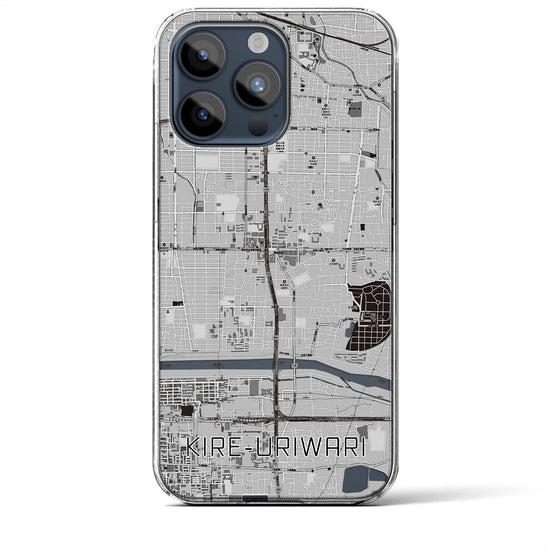 【喜連瓜破】地図柄iPhoneケース（クリアタイプ・モノトーン）iPhone 15 Pro Max 用