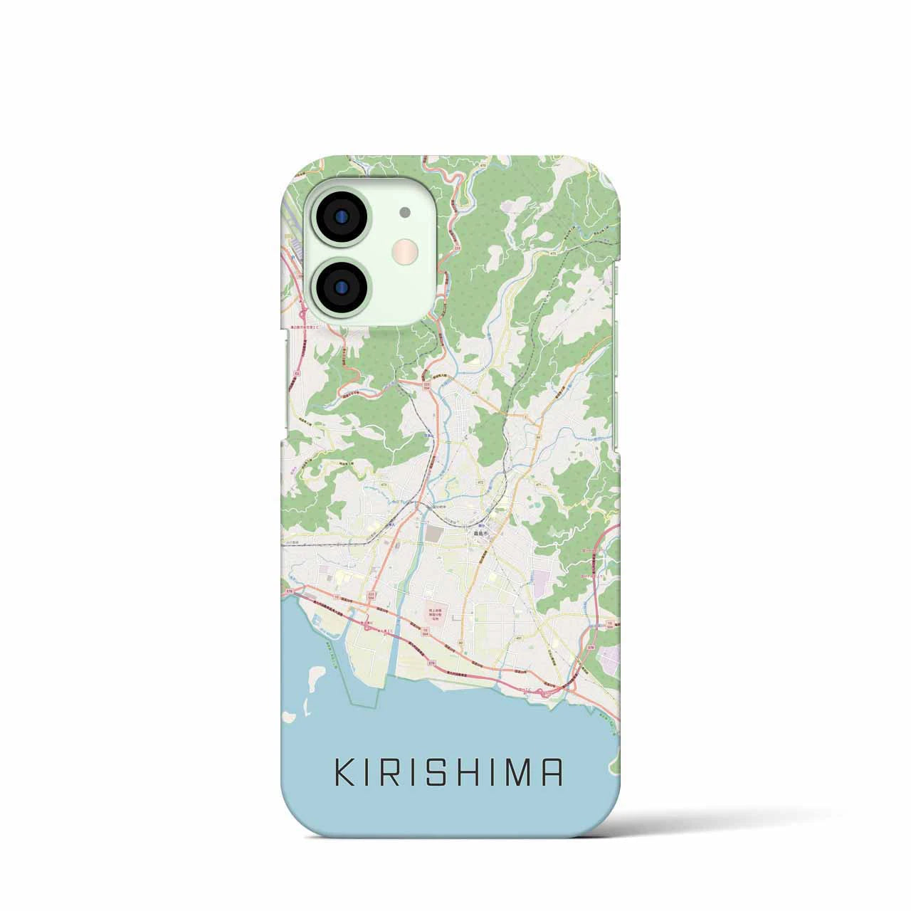 【霧島】地図柄iPhoneケース（バックカバータイプ・ナチュラル）iPhone 12 mini 用