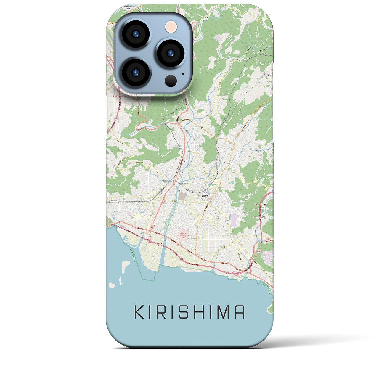 【霧島】地図柄iPhoneケース（バックカバータイプ・ナチュラル）iPhone 13 Pro Max 用