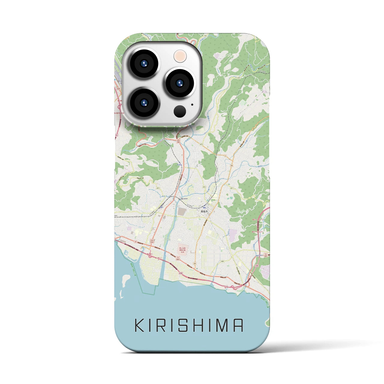 【霧島】地図柄iPhoneケース（バックカバータイプ・ナチュラル）iPhone 13 Pro 用