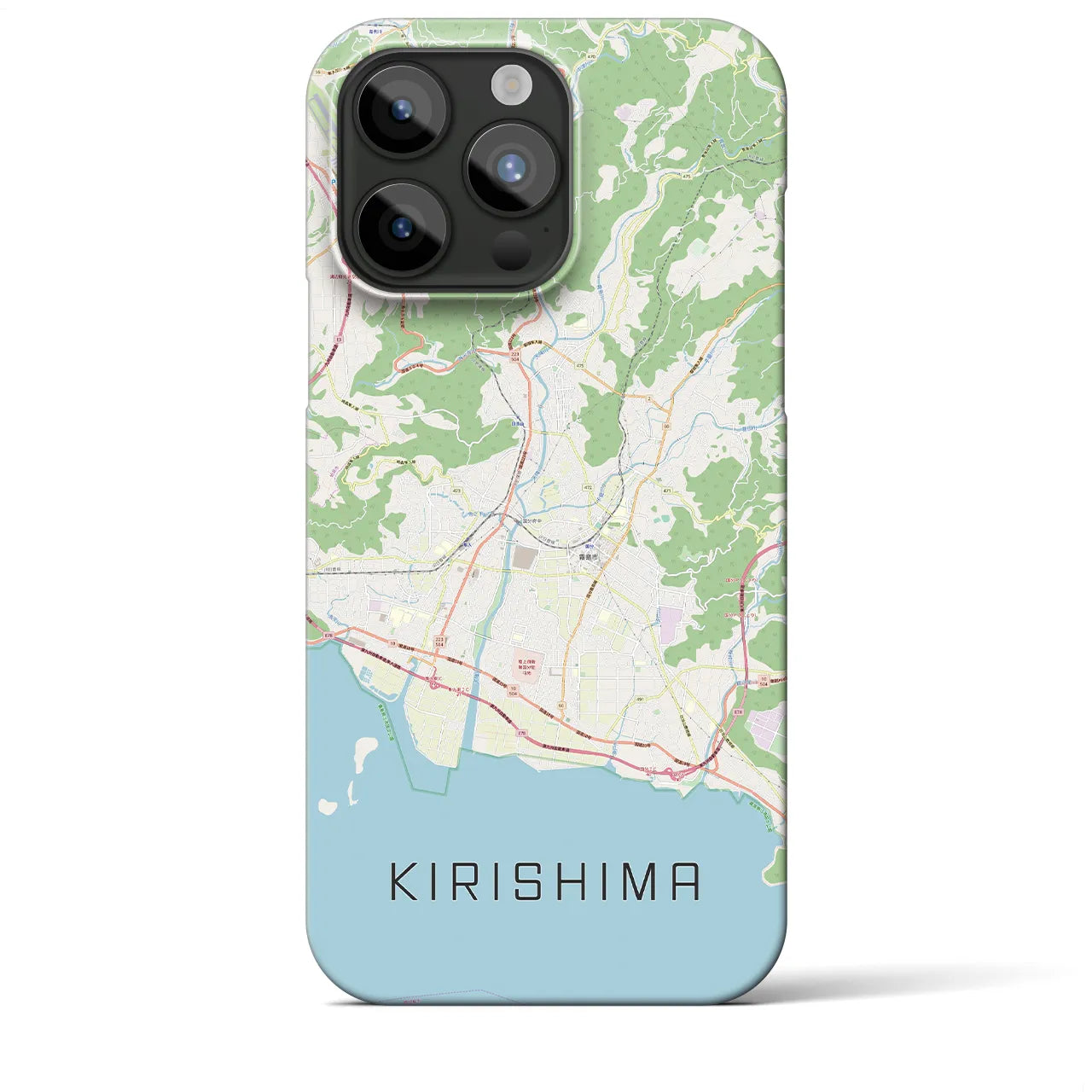 【霧島】地図柄iPhoneケース（バックカバータイプ・ナチュラル）iPhone 15 Pro Max 用