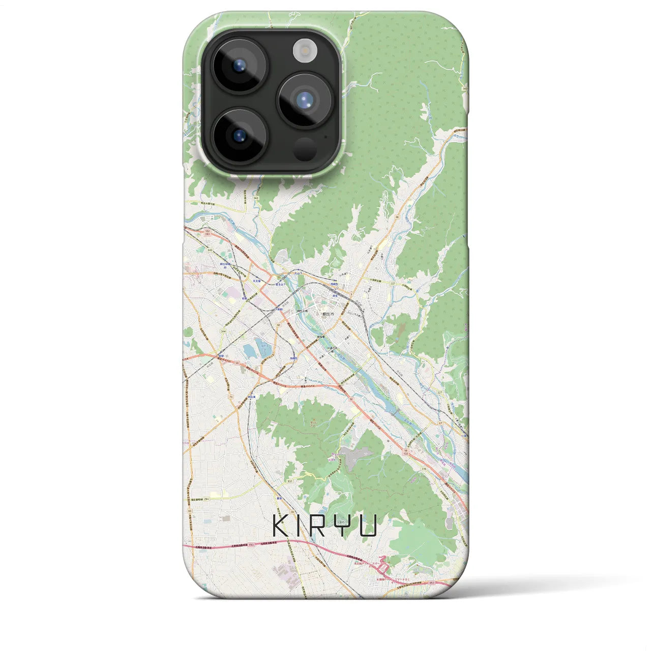 【桐生】地図柄iPhoneケース（バックカバータイプ・ナチュラル）iPhone 15 Pro Max 用