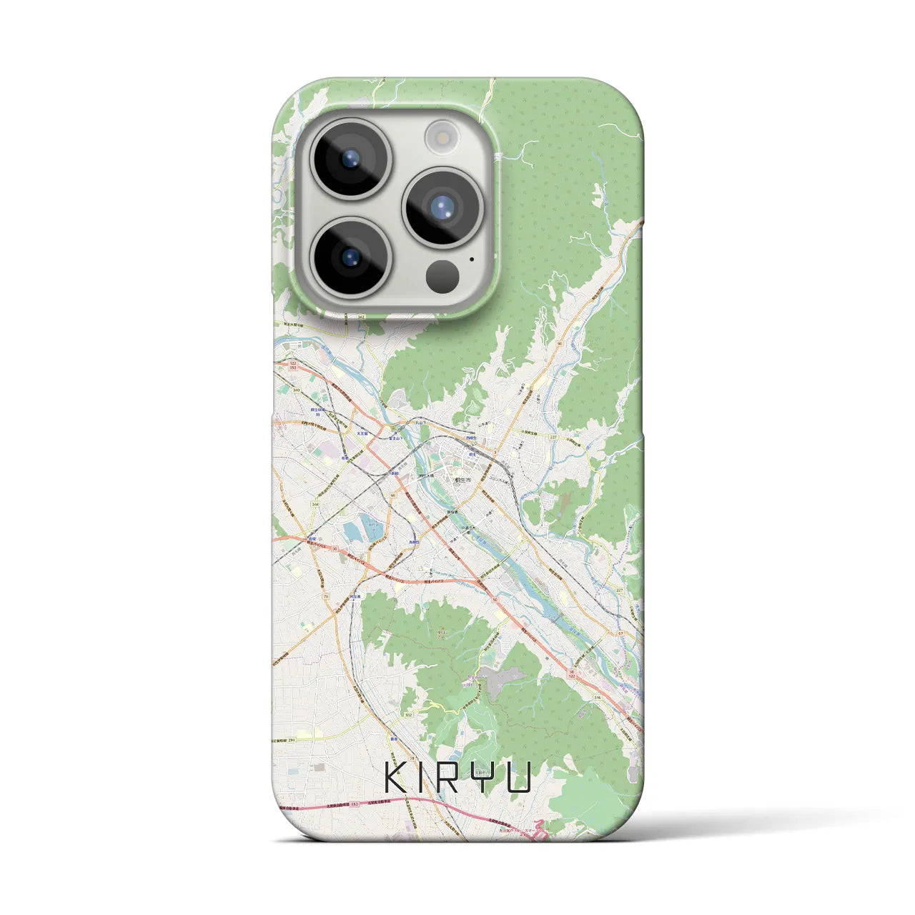 【桐生】地図柄iPhoneケース（バックカバータイプ・ナチュラル）iPhone 15 Pro 用
