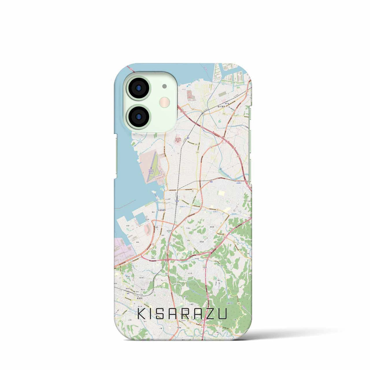 【木更津】地図柄iPhoneケース（バックカバータイプ・ナチュラル）iPhone 12 mini 用