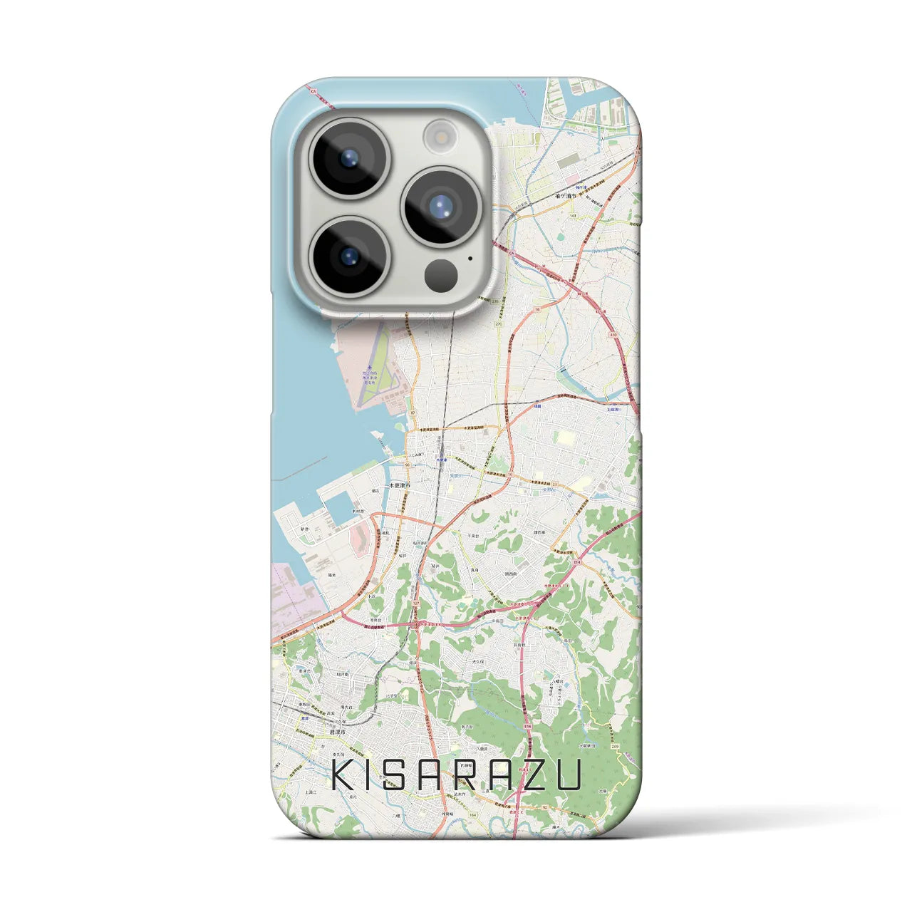 【木更津】地図柄iPhoneケース（バックカバータイプ・ナチュラル）iPhone 15 Pro 用