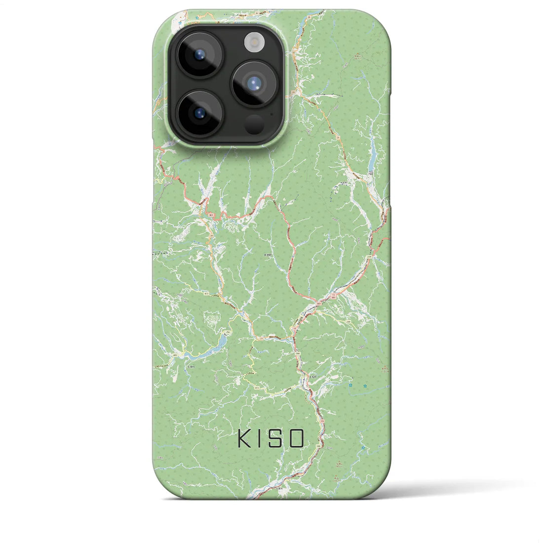 【木曽】地図柄iPhoneケース（バックカバータイプ・ナチュラル）iPhone 15 Pro Max 用