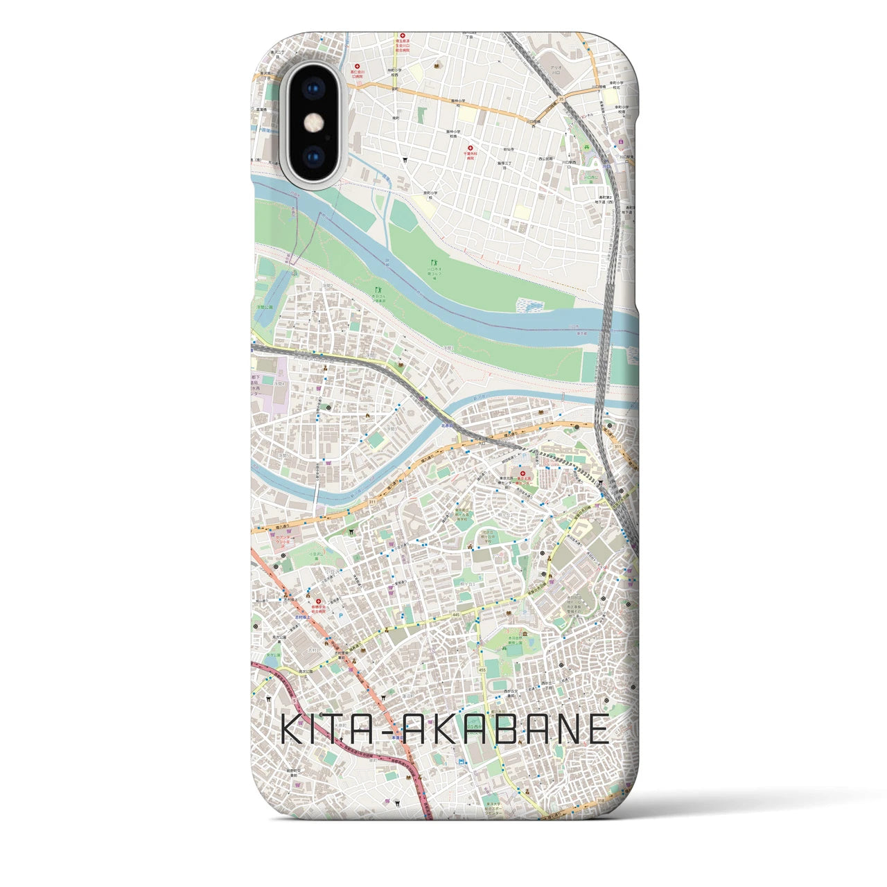 【北赤羽】地図柄iPhoneケース（バックカバータイプ・ナチュラル）iPhone XS Max 用