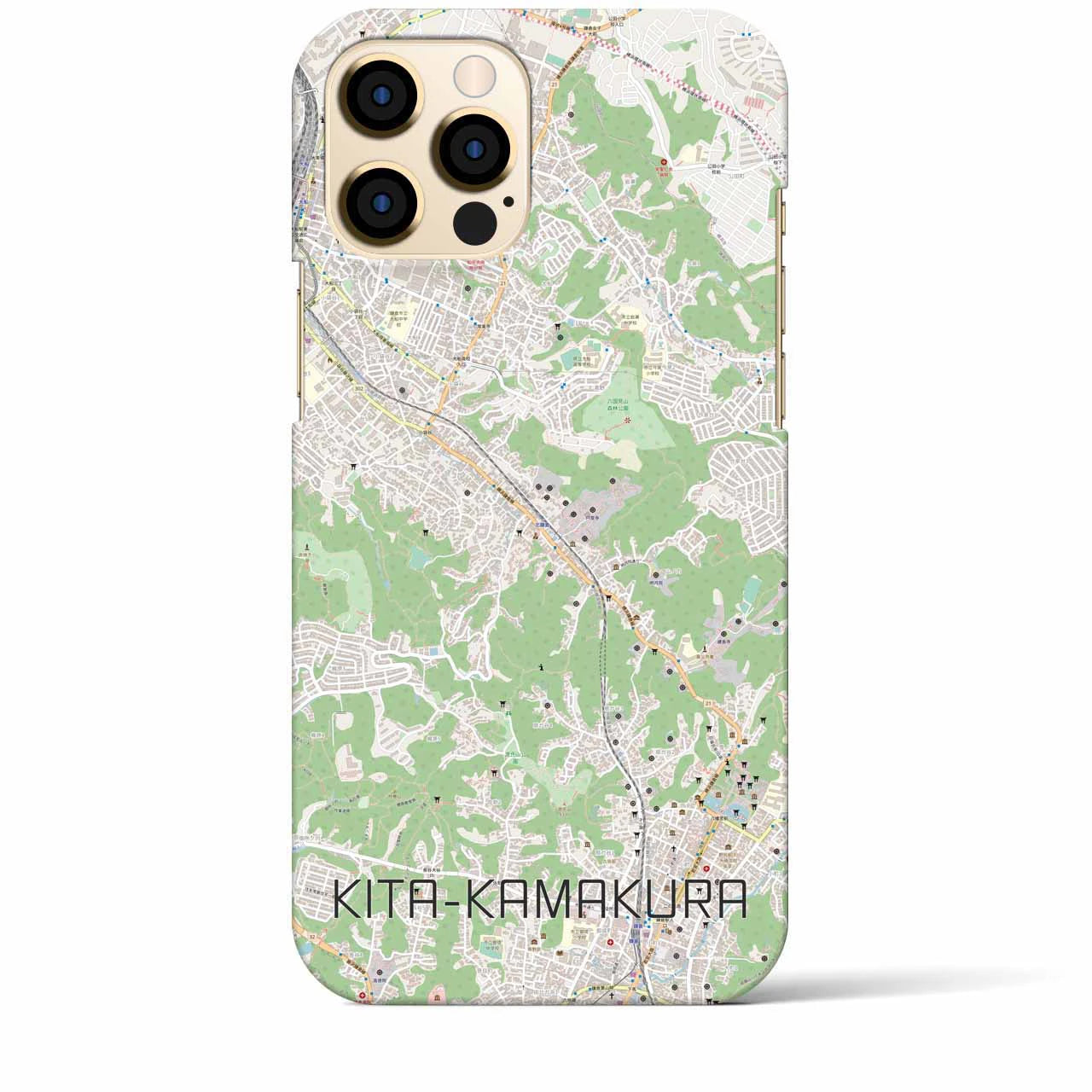 【北鎌倉】地図柄iPhoneケース（バックカバータイプ・ナチュラル）iPhone 12 Pro Max 用