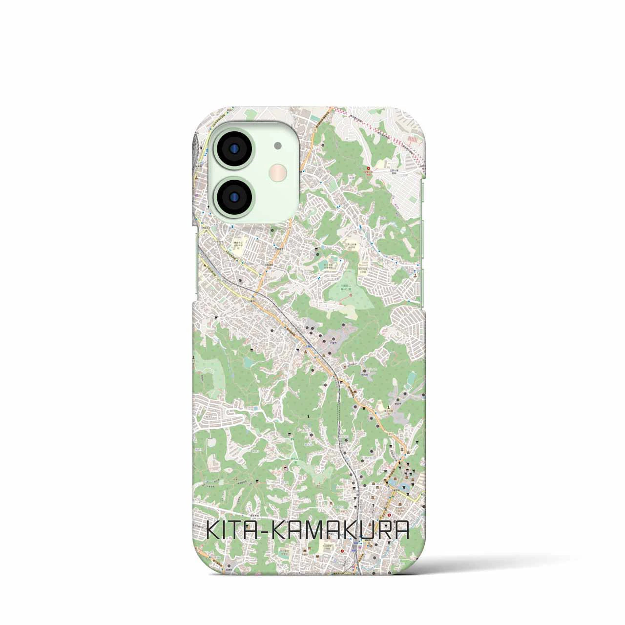 【北鎌倉】地図柄iPhoneケース（バックカバータイプ・ナチュラル）iPhone 12 mini 用