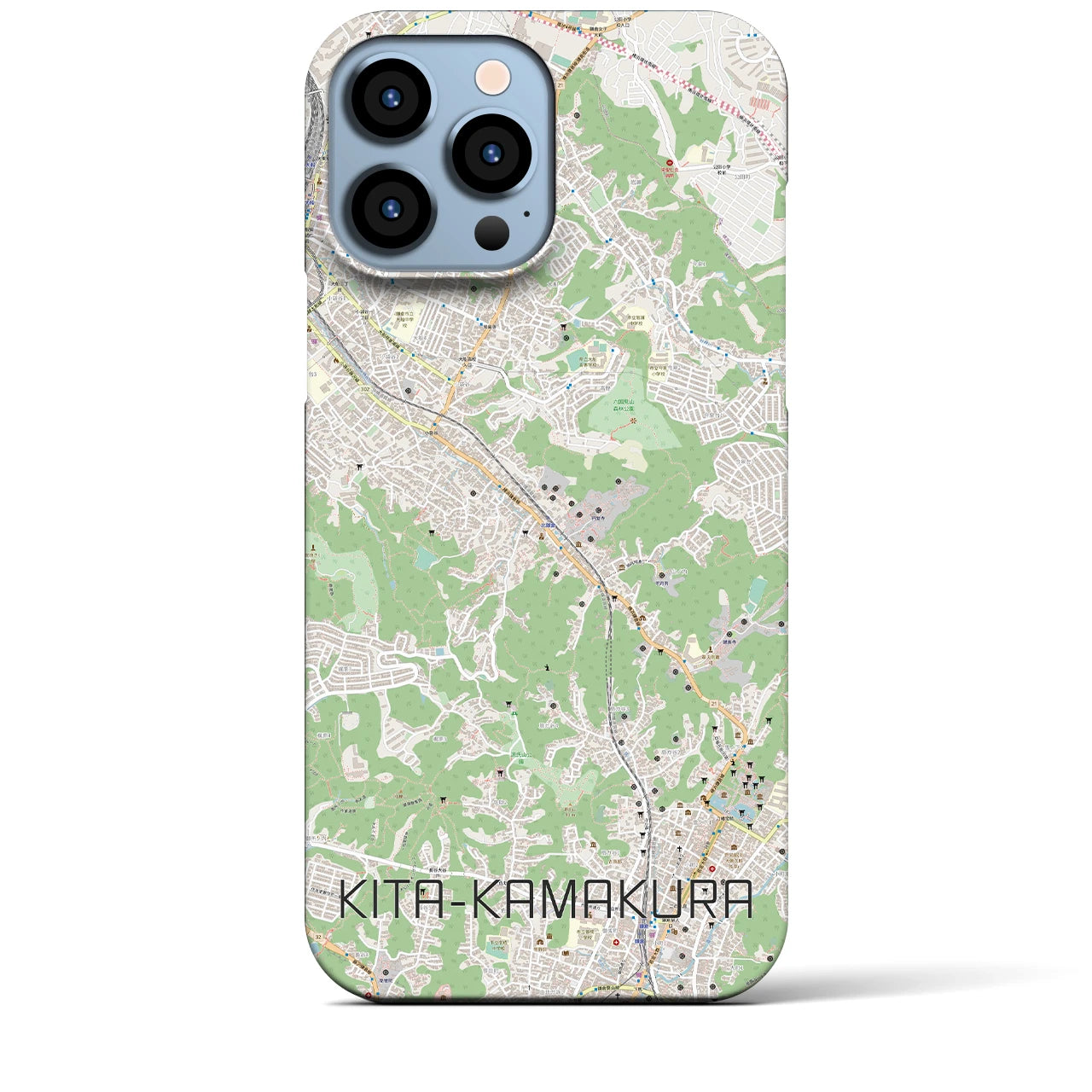 【北鎌倉】地図柄iPhoneケース（バックカバータイプ・ナチュラル）iPhone 13 Pro Max 用