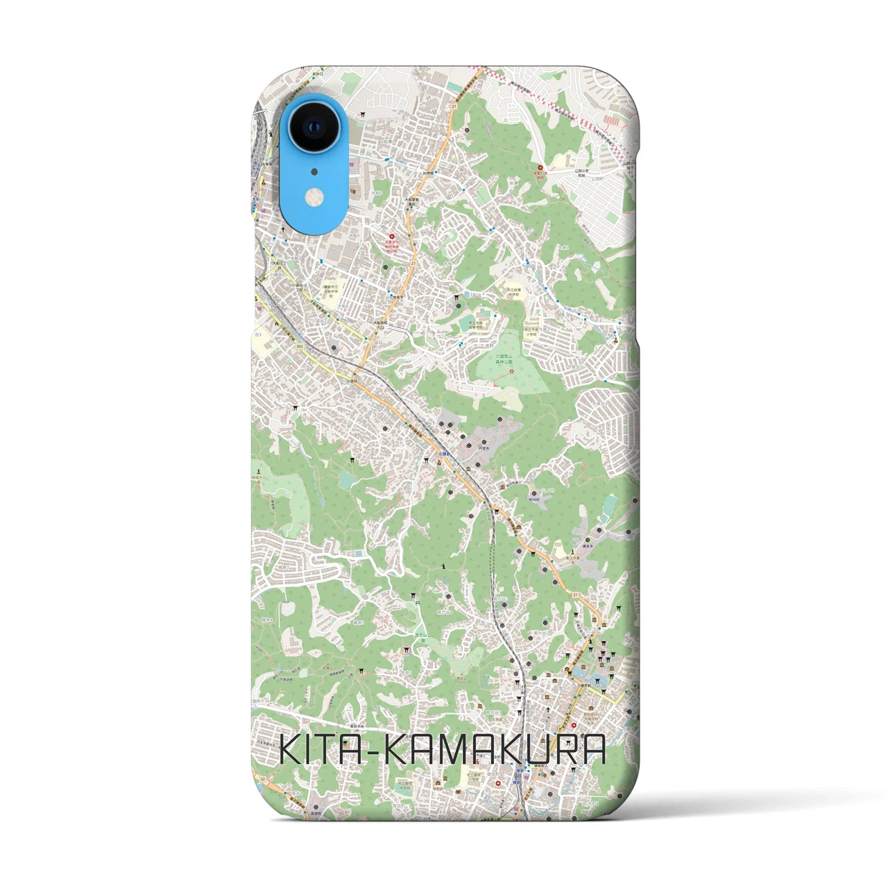 【北鎌倉】地図柄iPhoneケース（バックカバータイプ・ナチュラル）iPhone XR 用