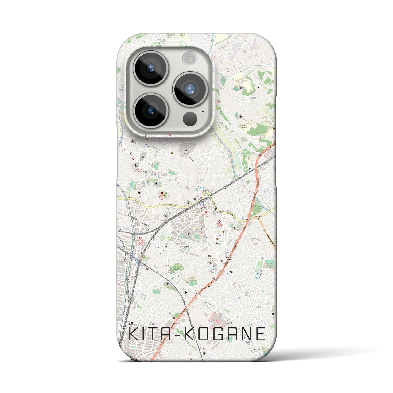 【北小金】地図柄iPhoneケース（バックカバータイプ・ナチュラル）iPhone 15 Pro 用