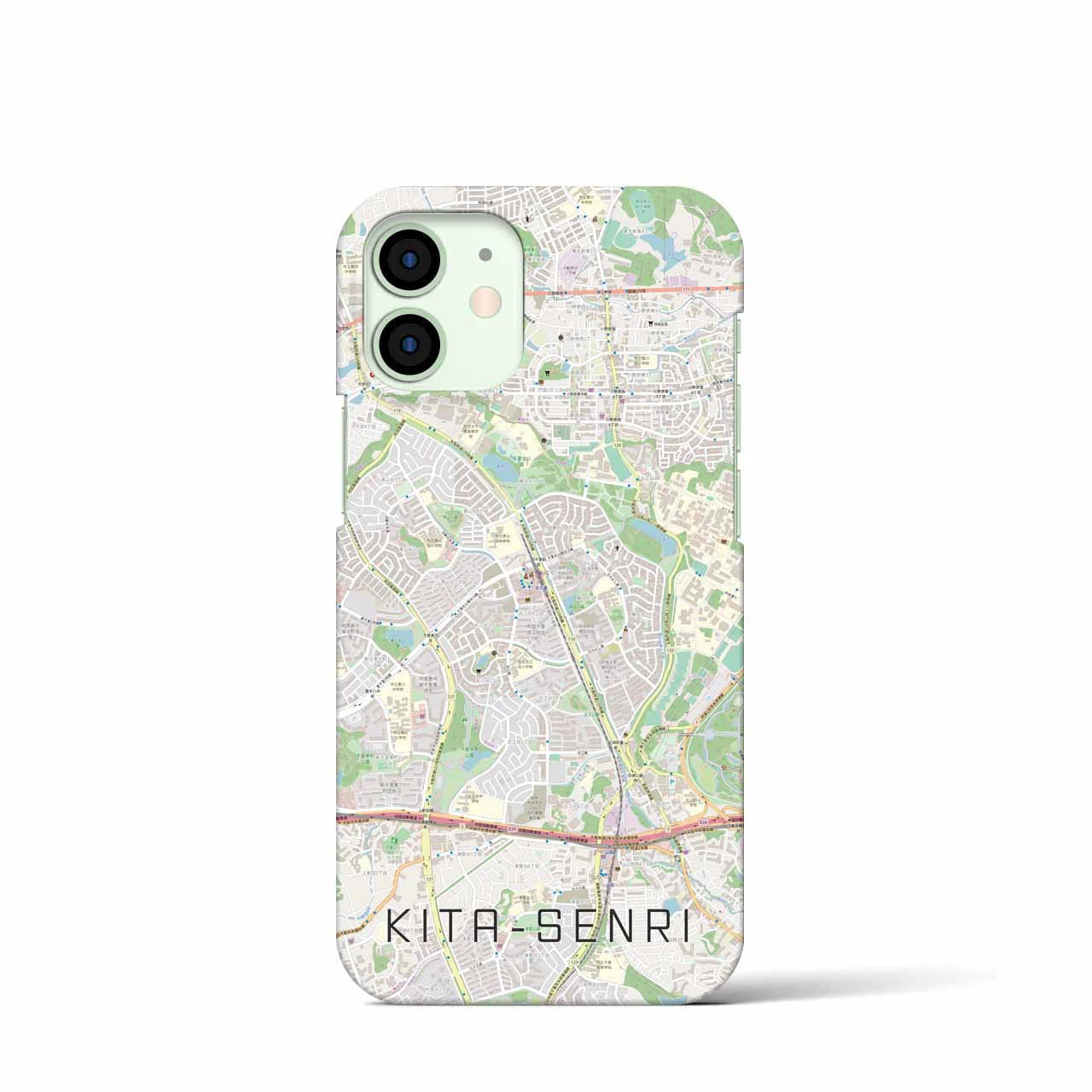 【北千里】地図柄iPhoneケース（バックカバータイプ・ナチュラル）iPhone 12 mini 用