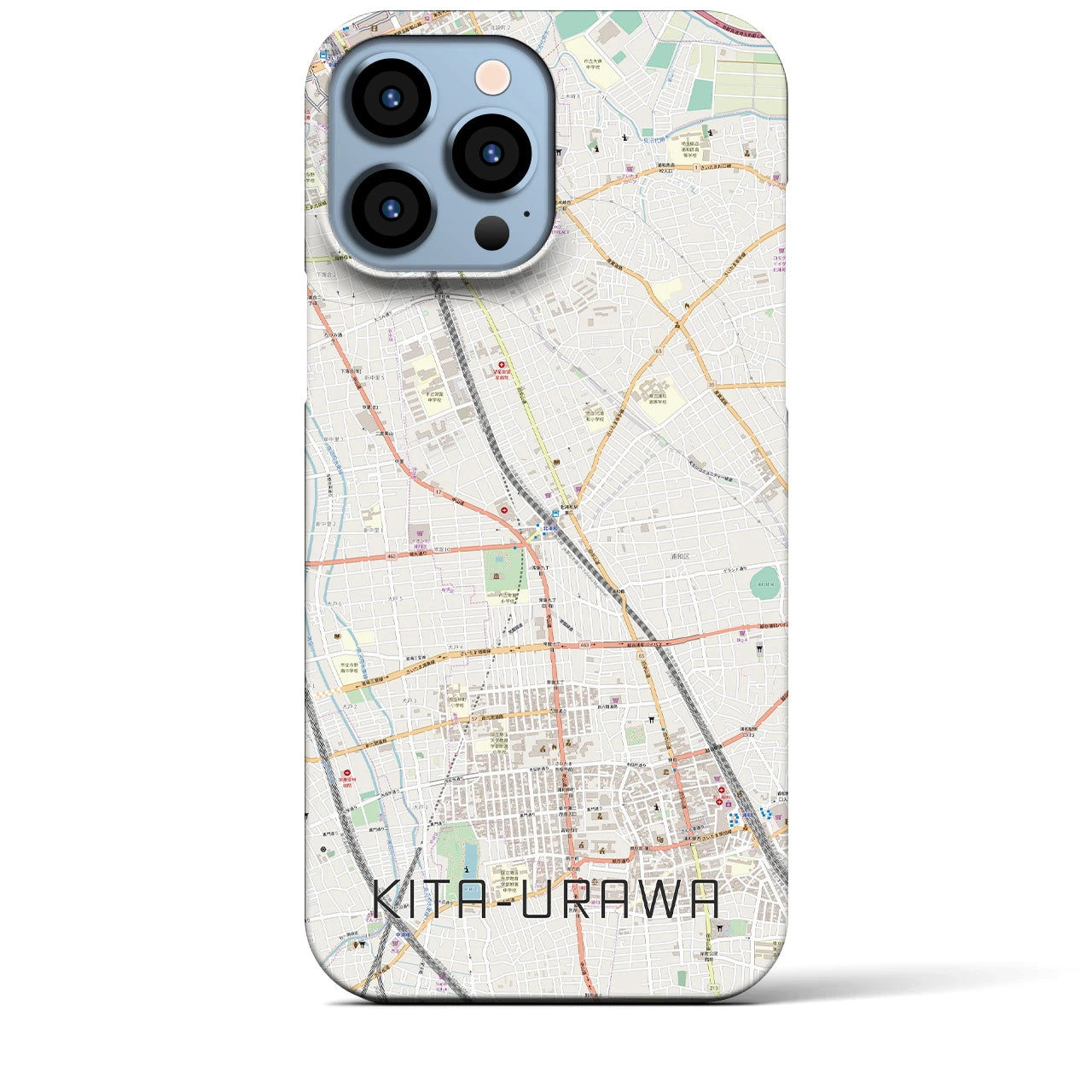 【北浦和】地図柄iPhoneケース（バックカバータイプ・ナチュラル）iPhone 13 Pro Max 用