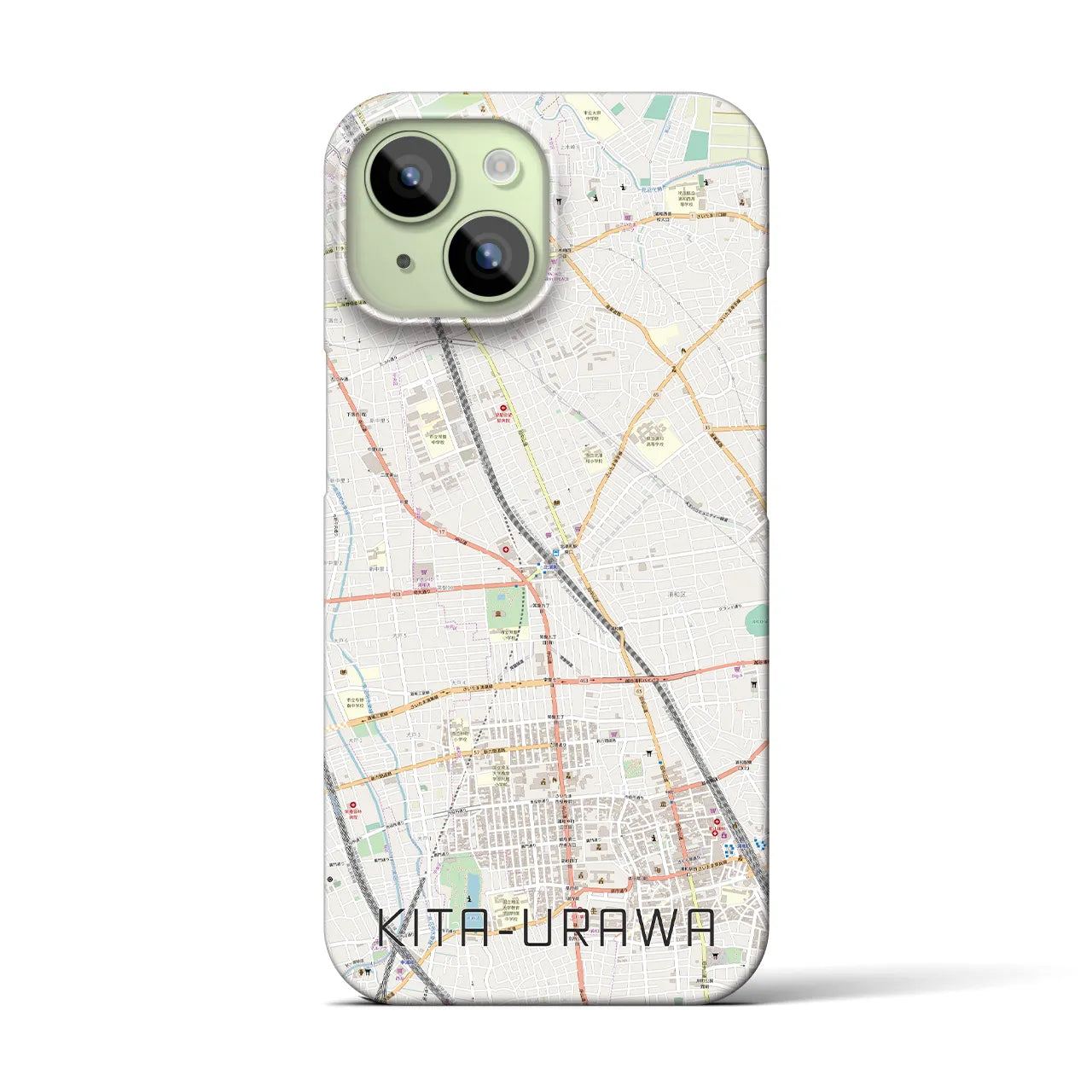 【北浦和】地図柄iPhoneケース（バックカバータイプ・ナチュラル）iPhone 15 用