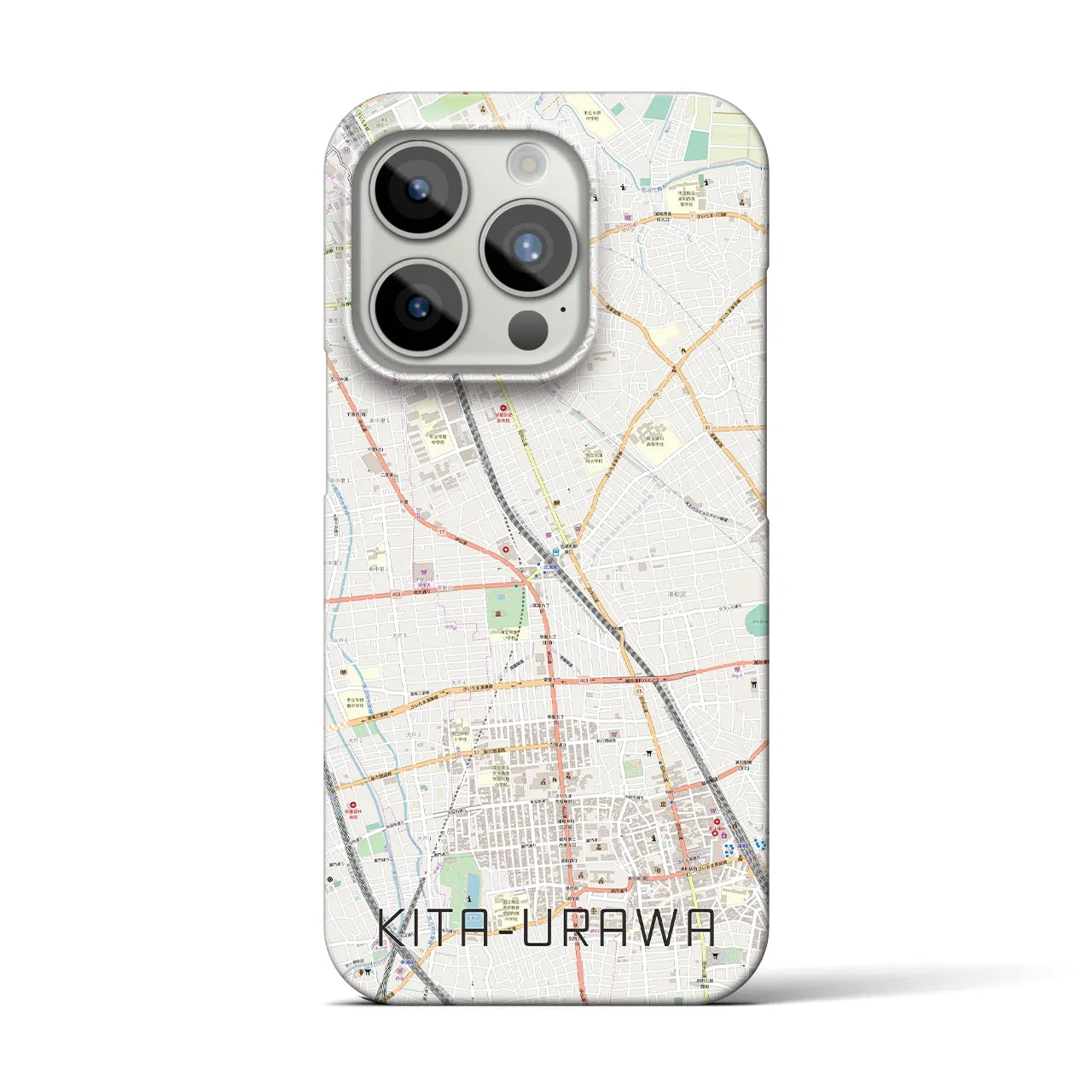 【北浦和】地図柄iPhoneケース（バックカバータイプ・ナチュラル）iPhone 15 Pro 用