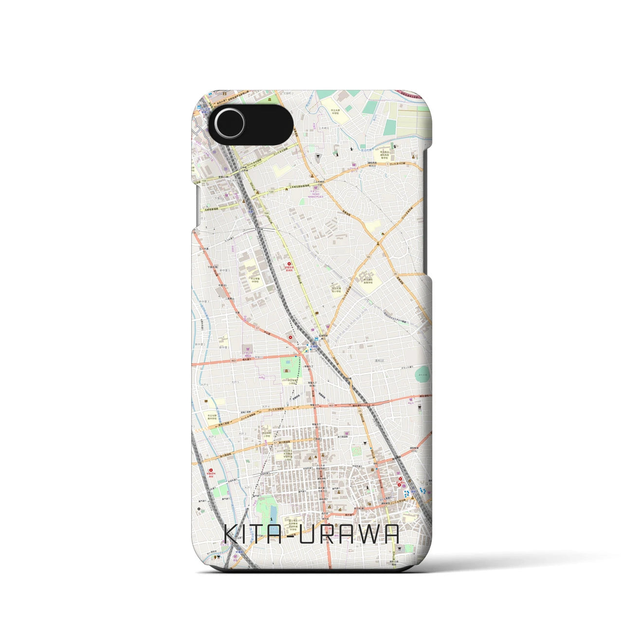 【北浦和】地図柄iPhoneケース（バックカバータイプ・ナチュラル）iPhone SE（第3 / 第2世代） / 8 / 7 / 6s / 6 用