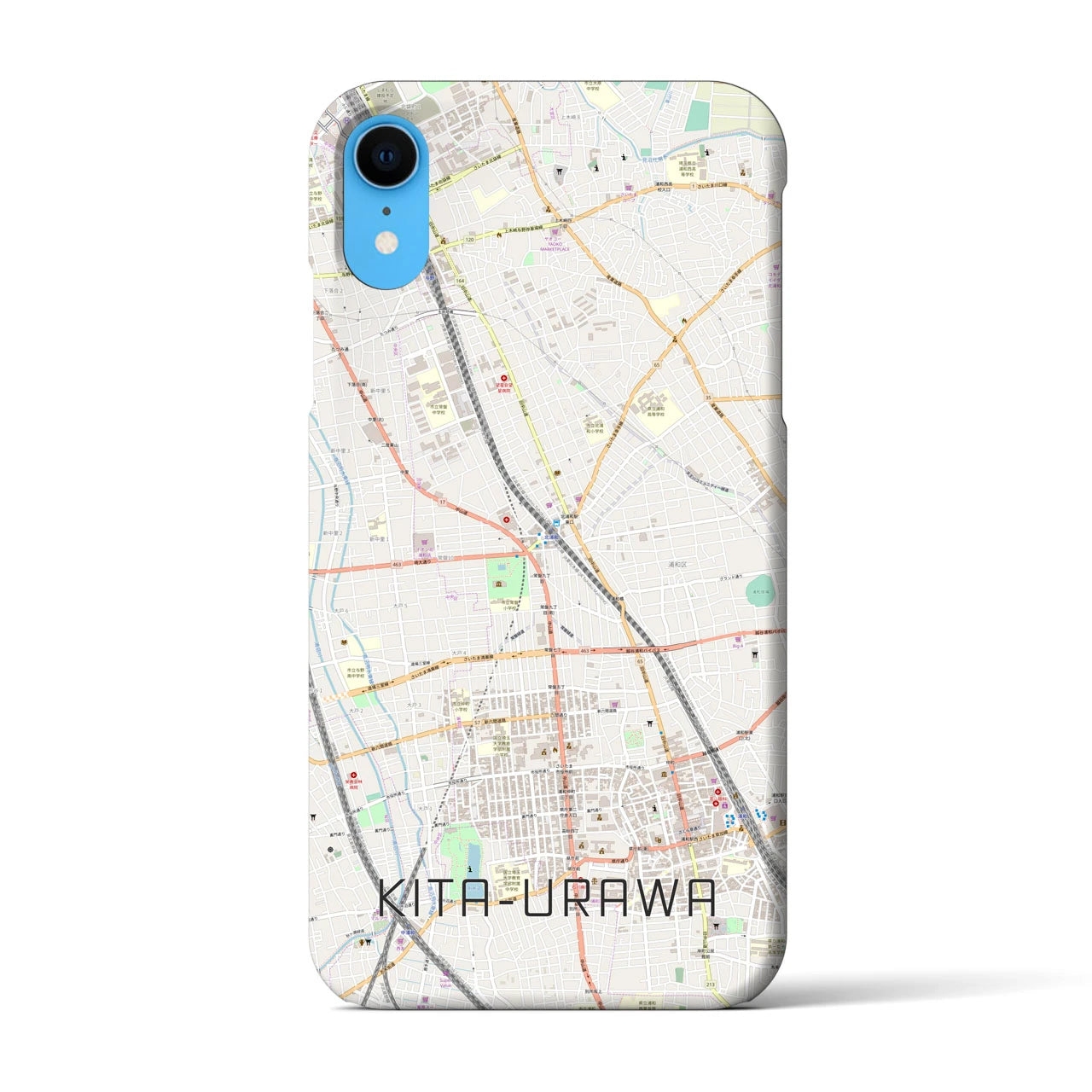 【北浦和】地図柄iPhoneケース（バックカバータイプ・ナチュラル）iPhone XR 用