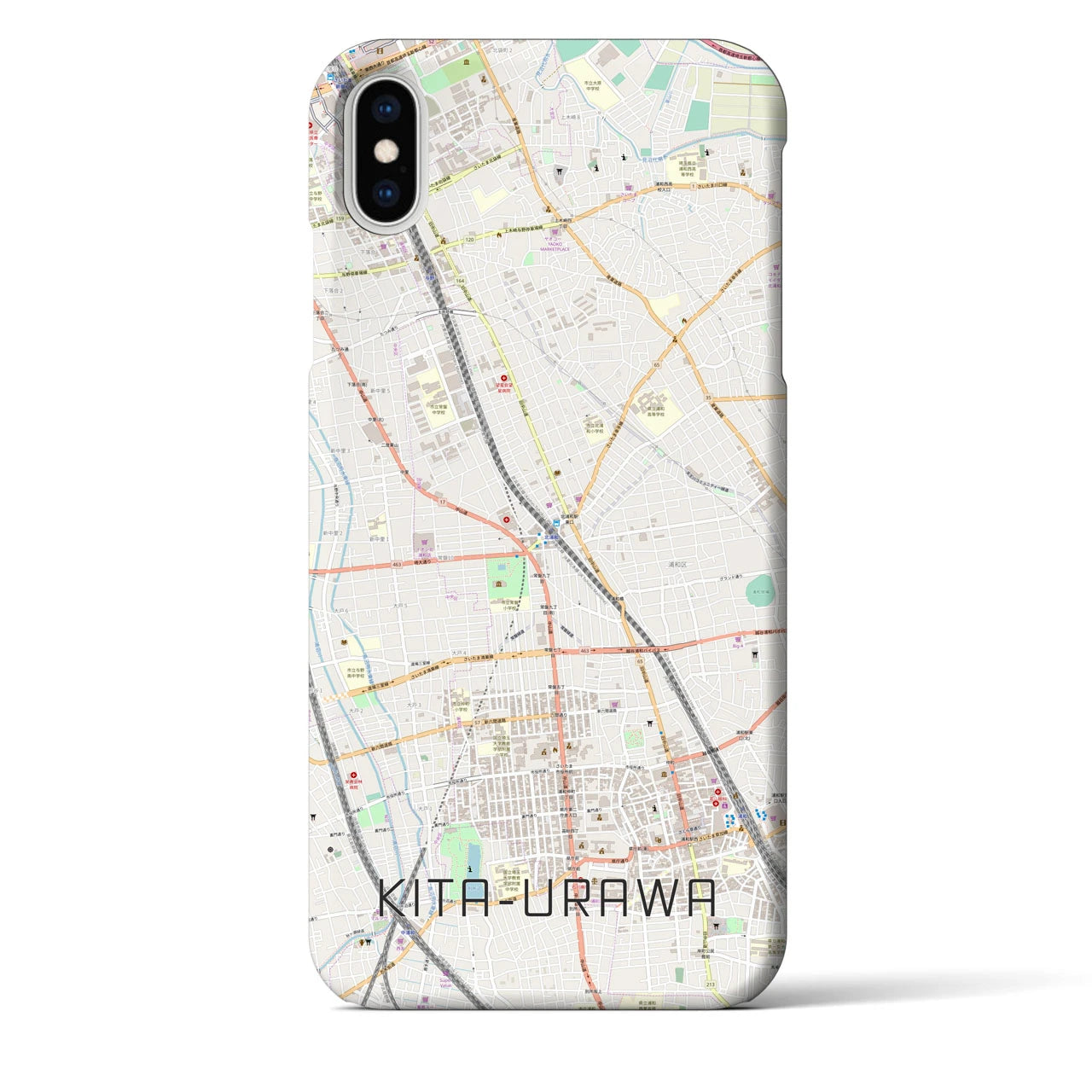 【北浦和】地図柄iPhoneケース（バックカバータイプ・ナチュラル）iPhone XS Max 用