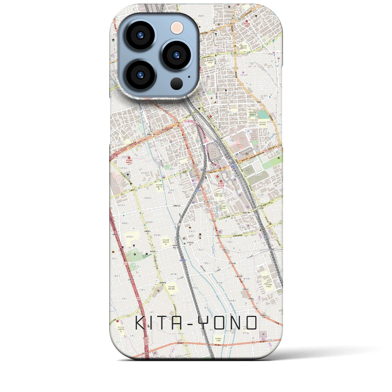 【北与野】地図柄iPhoneケース（バックカバータイプ・ナチュラル）iPhone 13 Pro Max 用