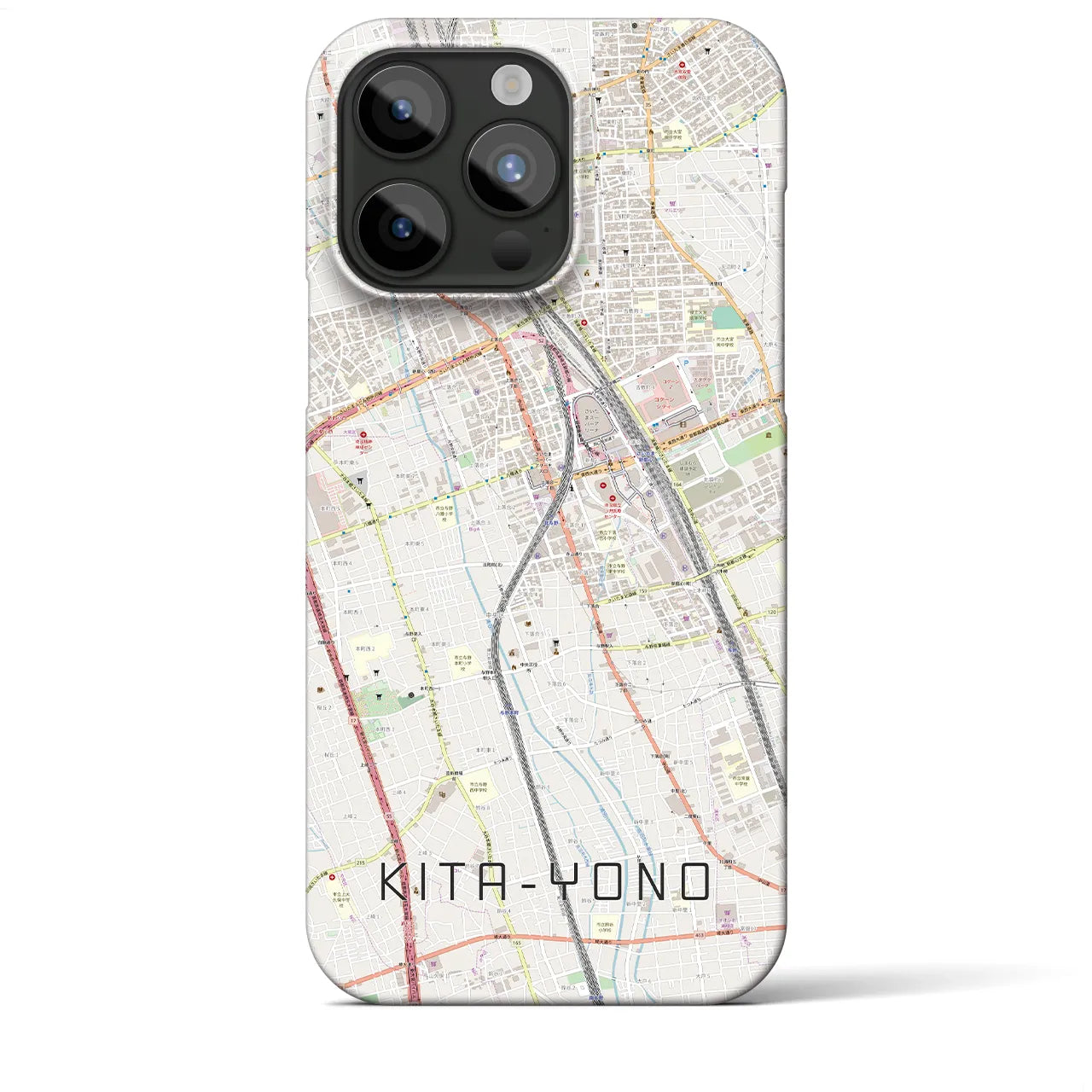 【北与野】地図柄iPhoneケース（バックカバータイプ・ナチュラル）iPhone 15 Pro Max 用
