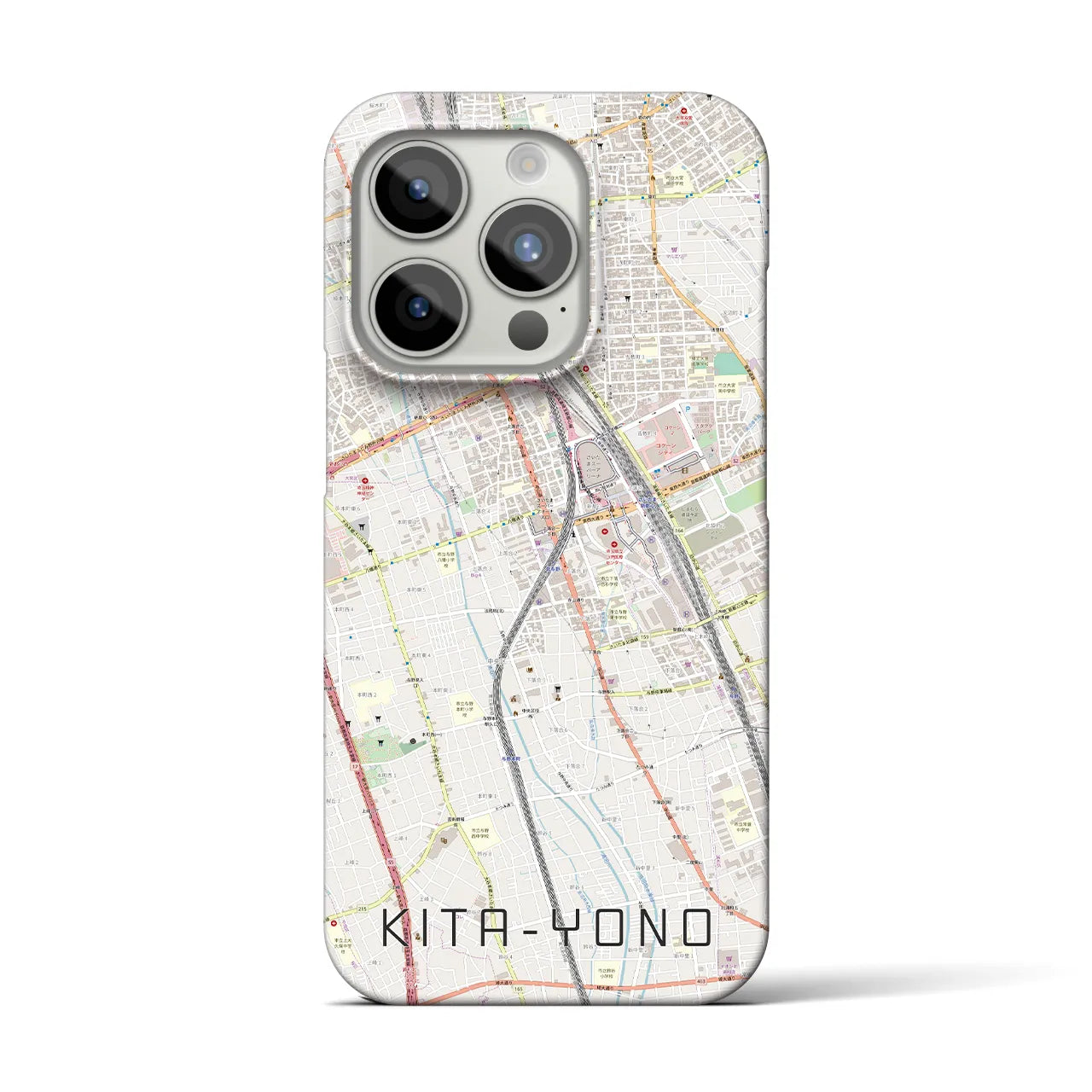 【北与野】地図柄iPhoneケース（バックカバータイプ・ナチュラル）iPhone 15 Pro 用