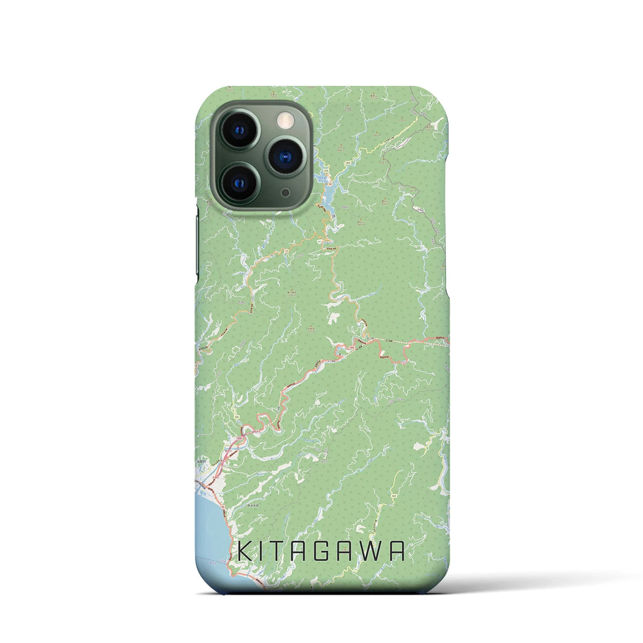 【北川】地図柄iPhoneケース（バックカバータイプ・ナチュラル）iPhone 11 Pro 用