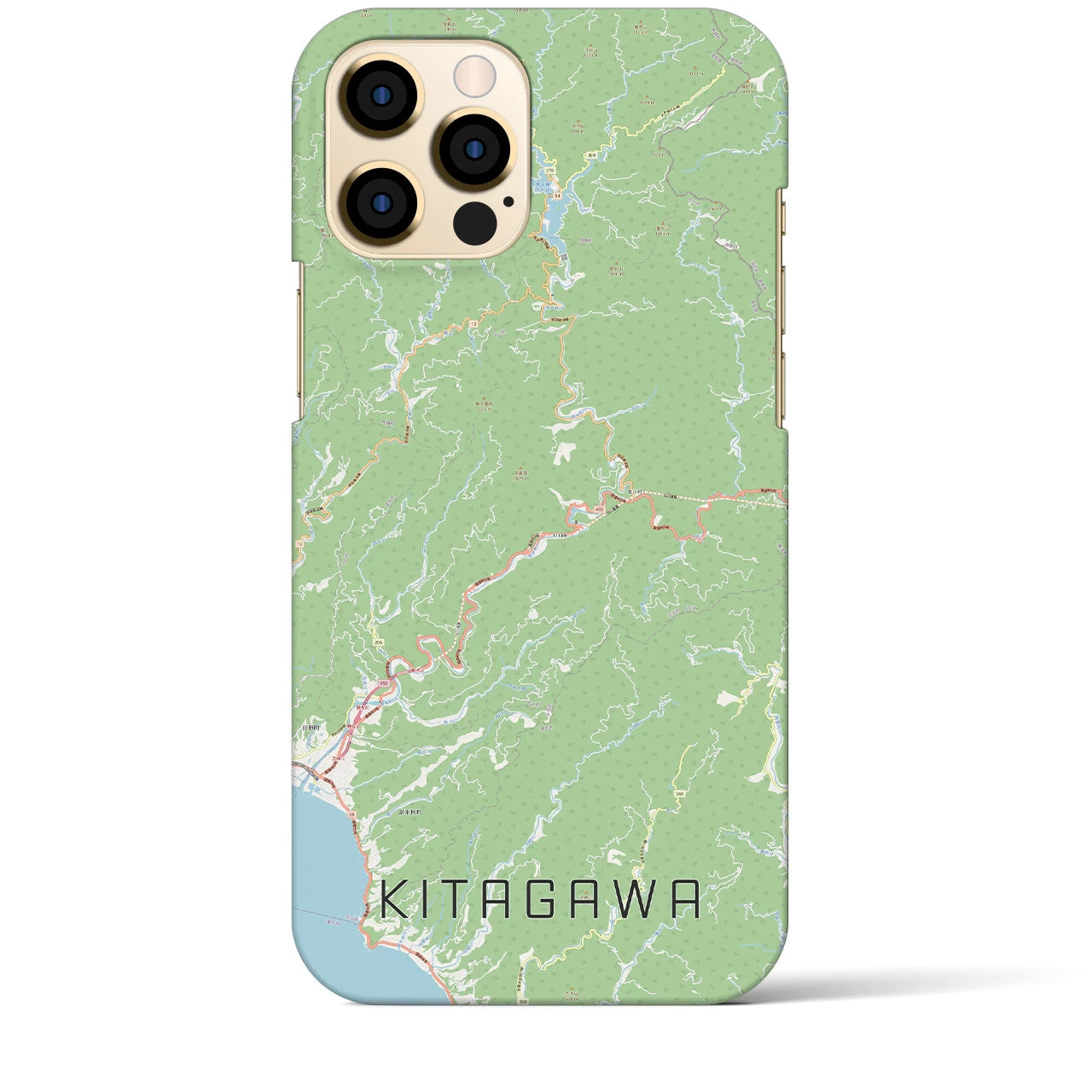 【北川】地図柄iPhoneケース（バックカバータイプ・ナチュラル）iPhone 12 Pro Max 用