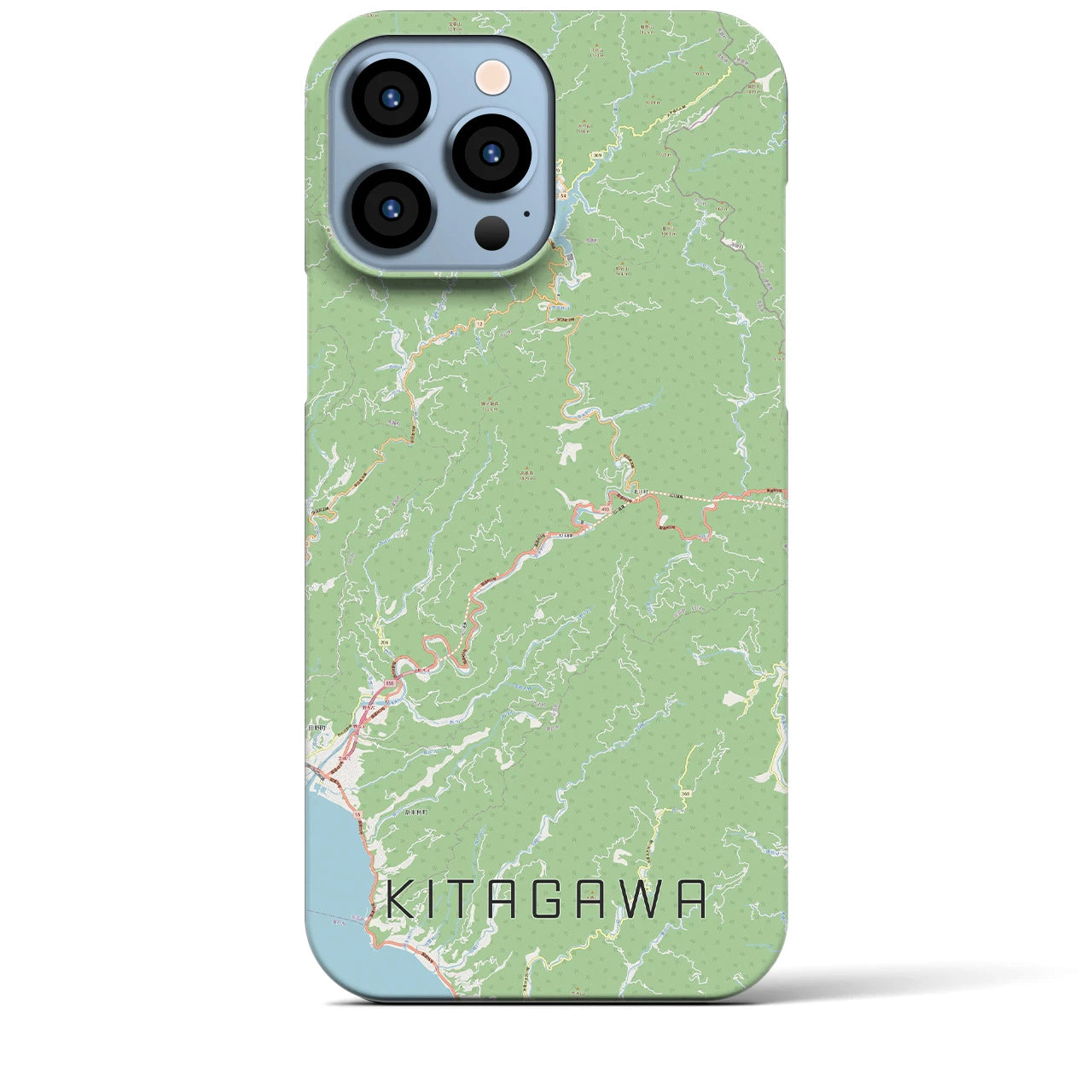 【北川】地図柄iPhoneケース（バックカバータイプ・ナチュラル）iPhone 13 Pro Max 用