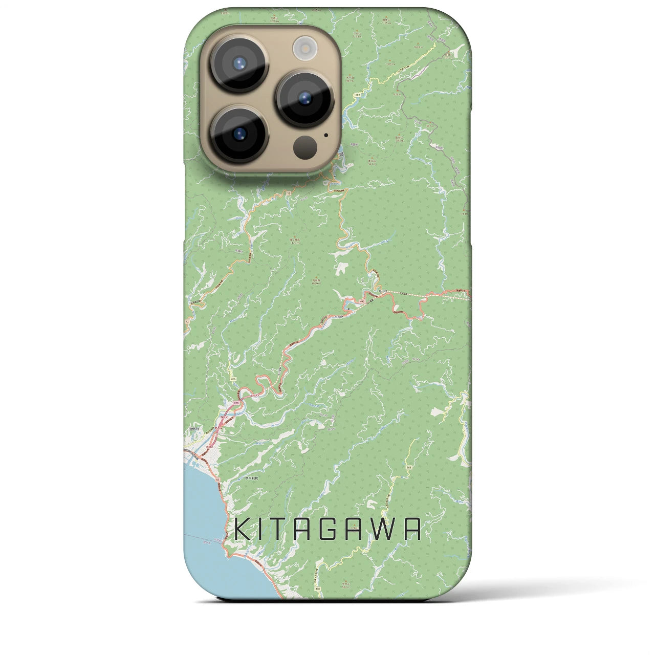 【北川】地図柄iPhoneケース（バックカバータイプ・ナチュラル）iPhone 14 Pro Max 用