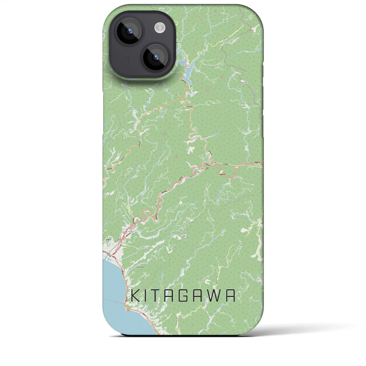 【北川】地図柄iPhoneケース（バックカバータイプ・ナチュラル）iPhone 14 Plus 用