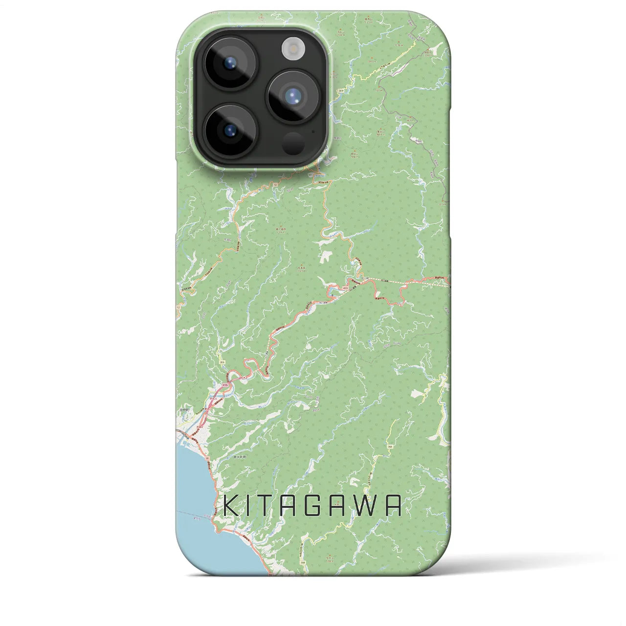 【北川】地図柄iPhoneケース（バックカバータイプ・ナチュラル）iPhone 15 Pro Max 用