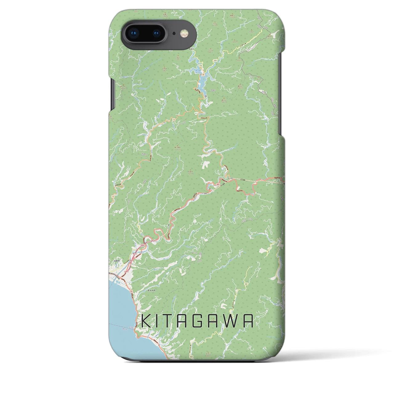 【北川】地図柄iPhoneケース（バックカバータイプ・ナチュラル）iPhone 8Plus /7Plus / 6sPlus / 6Plus 用