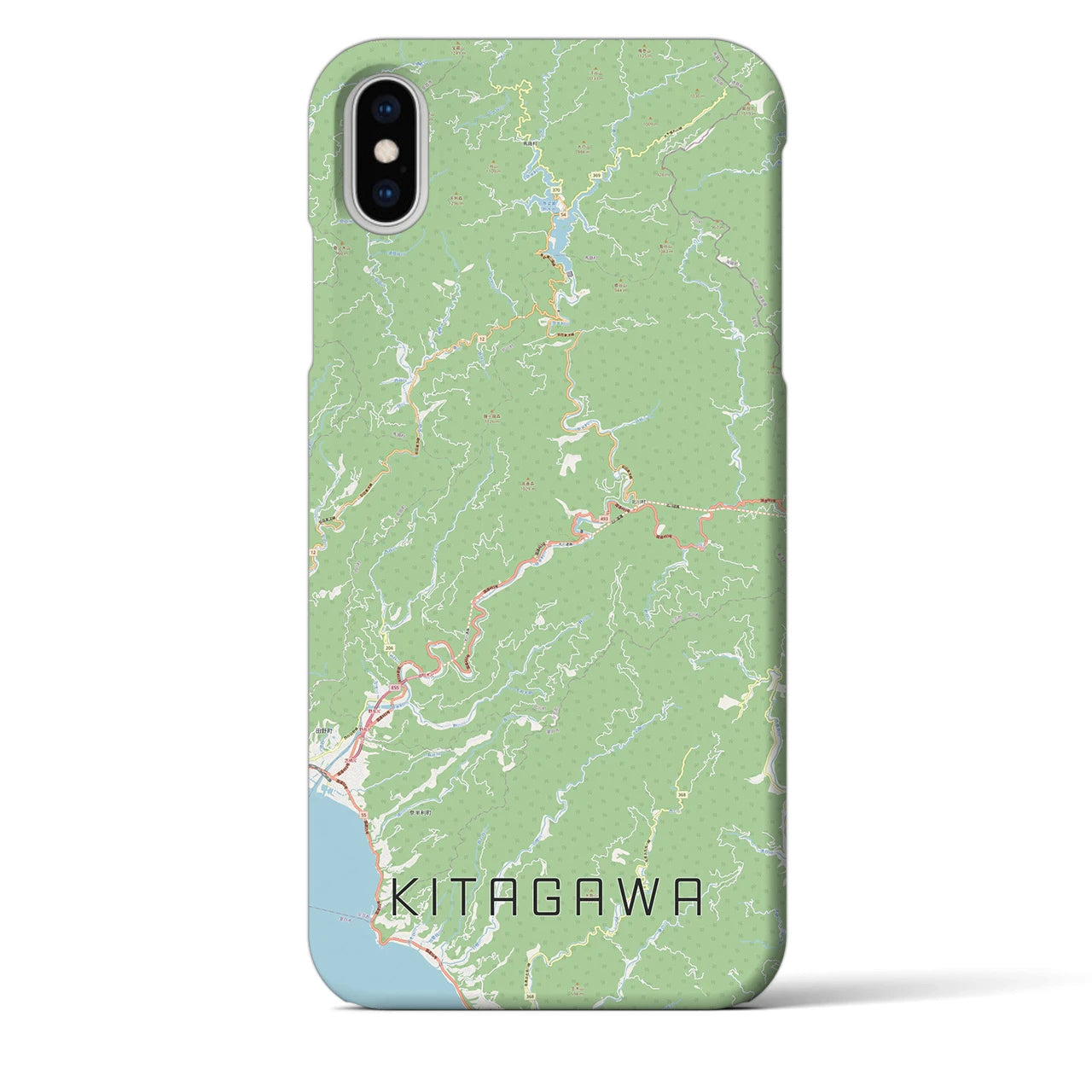 【北川】地図柄iPhoneケース（バックカバータイプ・ナチュラル）iPhone XS Max 用