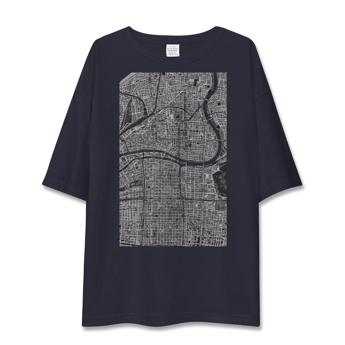 【北浜（大阪府）】地図柄ビッグシルエットTシャツ