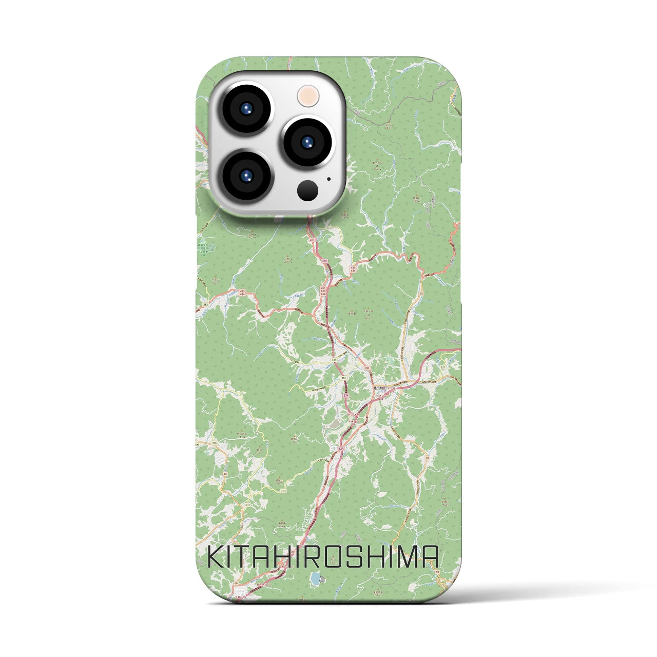 【北広島（広島県）】地図柄iPhoneケース（バックカバータイプ・ナチュラル）iPhone 13 Pro 用