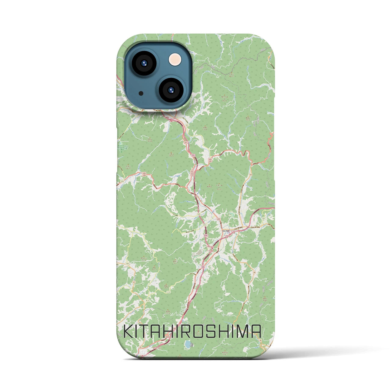 【北広島（広島県）】地図柄iPhoneケース（バックカバータイプ・ナチュラル）iPhone 13 用
