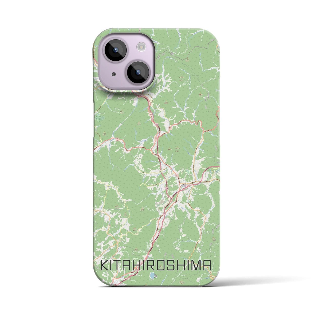 【北広島（広島県）】地図柄iPhoneケース（バックカバータイプ・ナチュラル）iPhone 14 用
