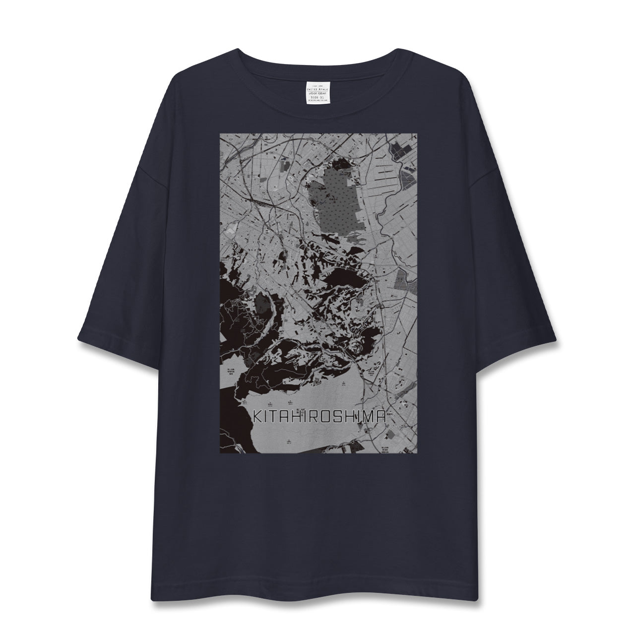 【北広島2（北海道）】地図柄ビッグシルエットTシャツ