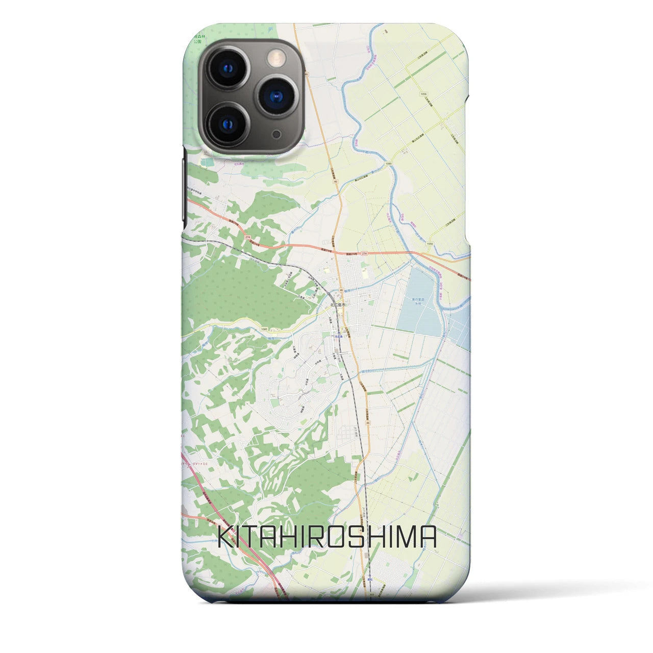 【北広島】地図柄iPhoneケース（バックカバータイプ・ナチュラル）iPhone 11 Pro Max 用