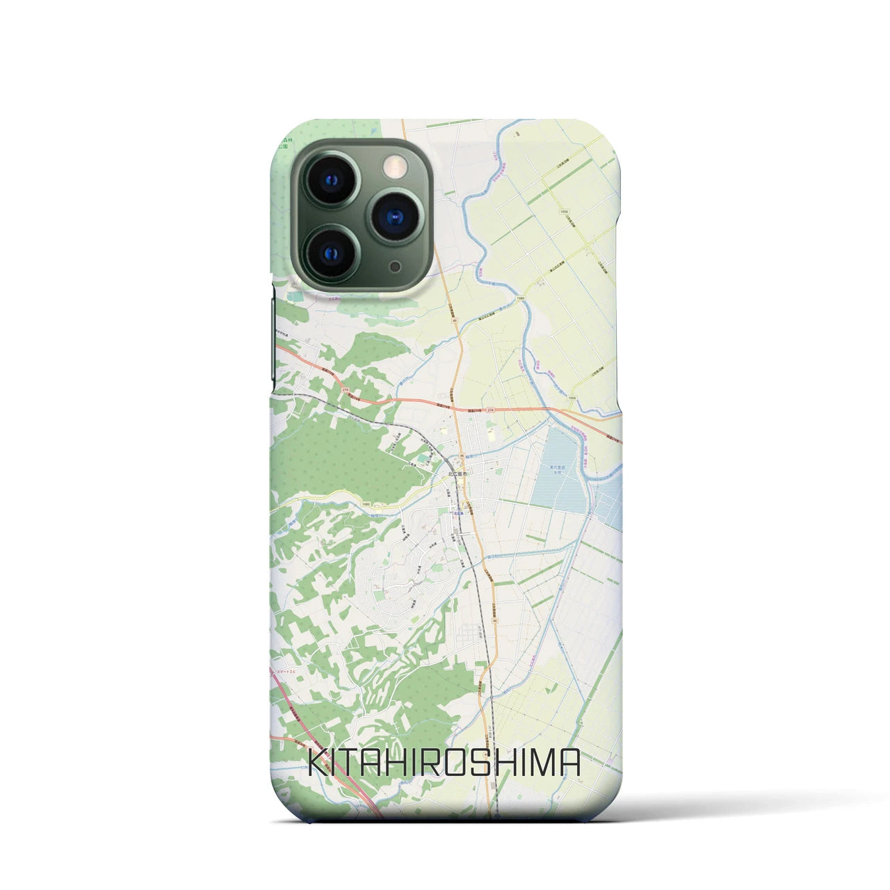 【北広島】地図柄iPhoneケース（バックカバータイプ・ナチュラル）iPhone 11 Pro 用