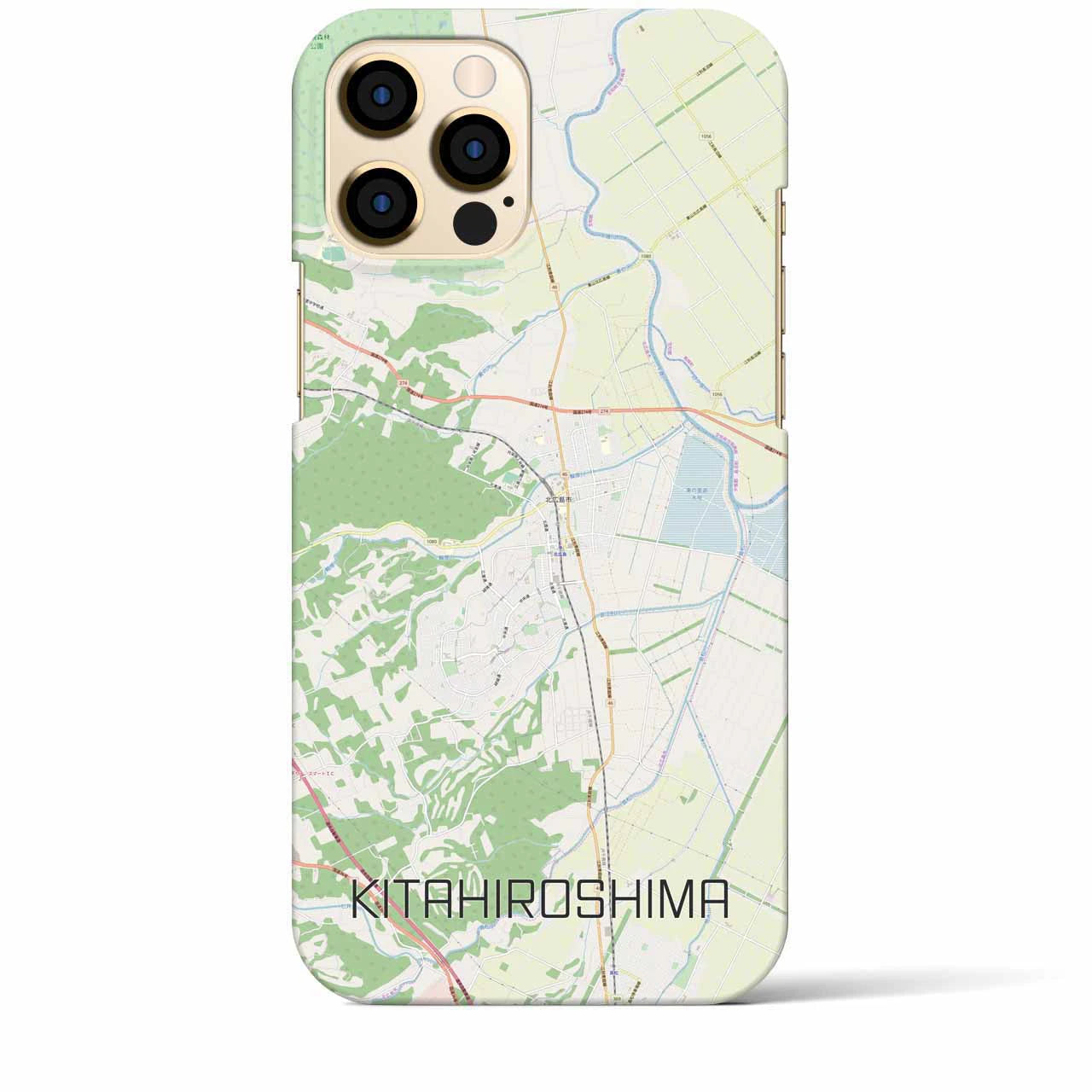 【北広島】地図柄iPhoneケース（バックカバータイプ・ナチュラル）iPhone 12 Pro Max 用