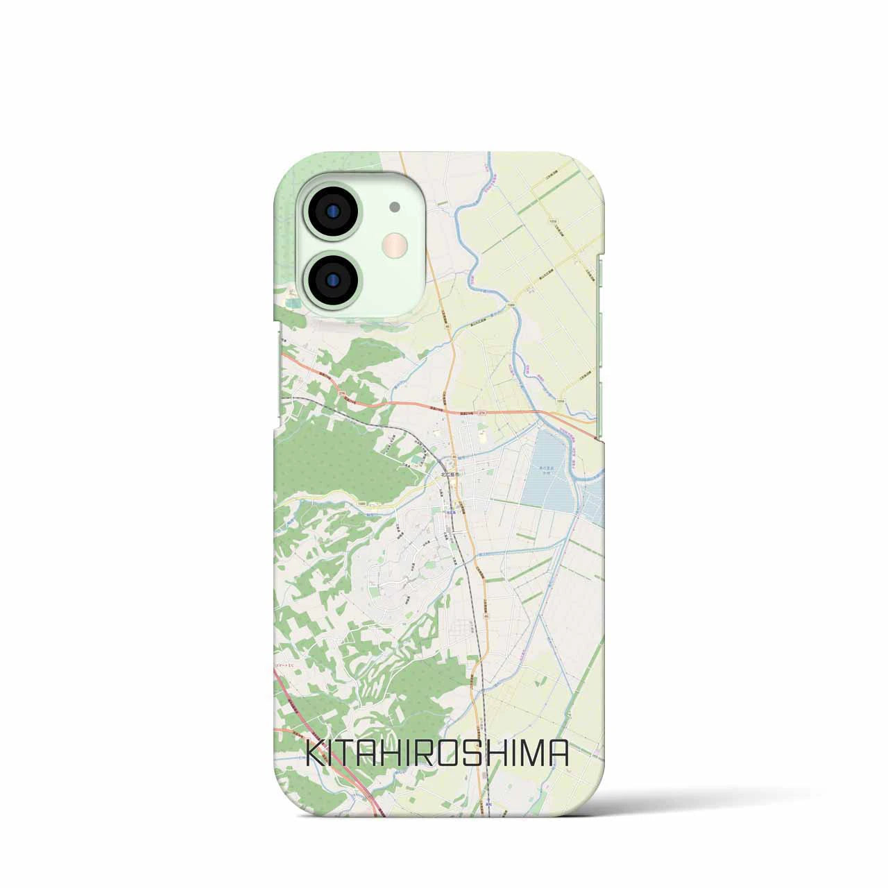 【北広島】地図柄iPhoneケース（バックカバータイプ・ナチュラル）iPhone 12 mini 用